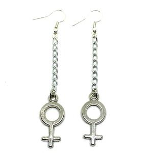 Venus Symbol Drop Earrings - Feminist Symbol